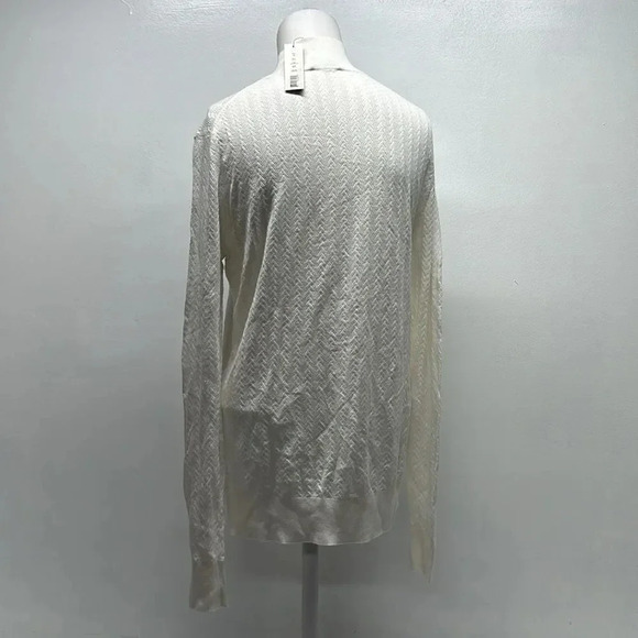 Theory Koris Knit Long Sleeve Sweater Top Blouse Shirt New White Size Medium - Picture 4 of 11